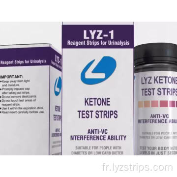 Bandelette de test d&#39;immersion dans l&#39;urine Bandelettes de céto test de cétone